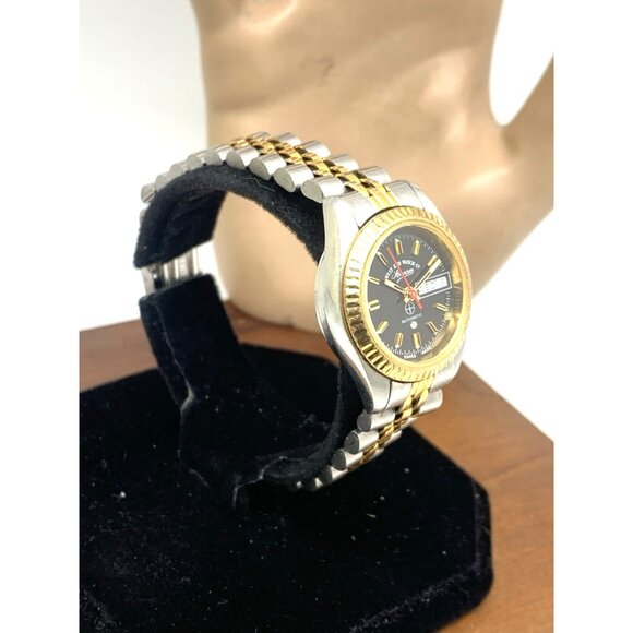 West End Women's Watch Vintage Swiss Automatic Black Dial Two Tone Steel 26mm - Picture 2 of 12